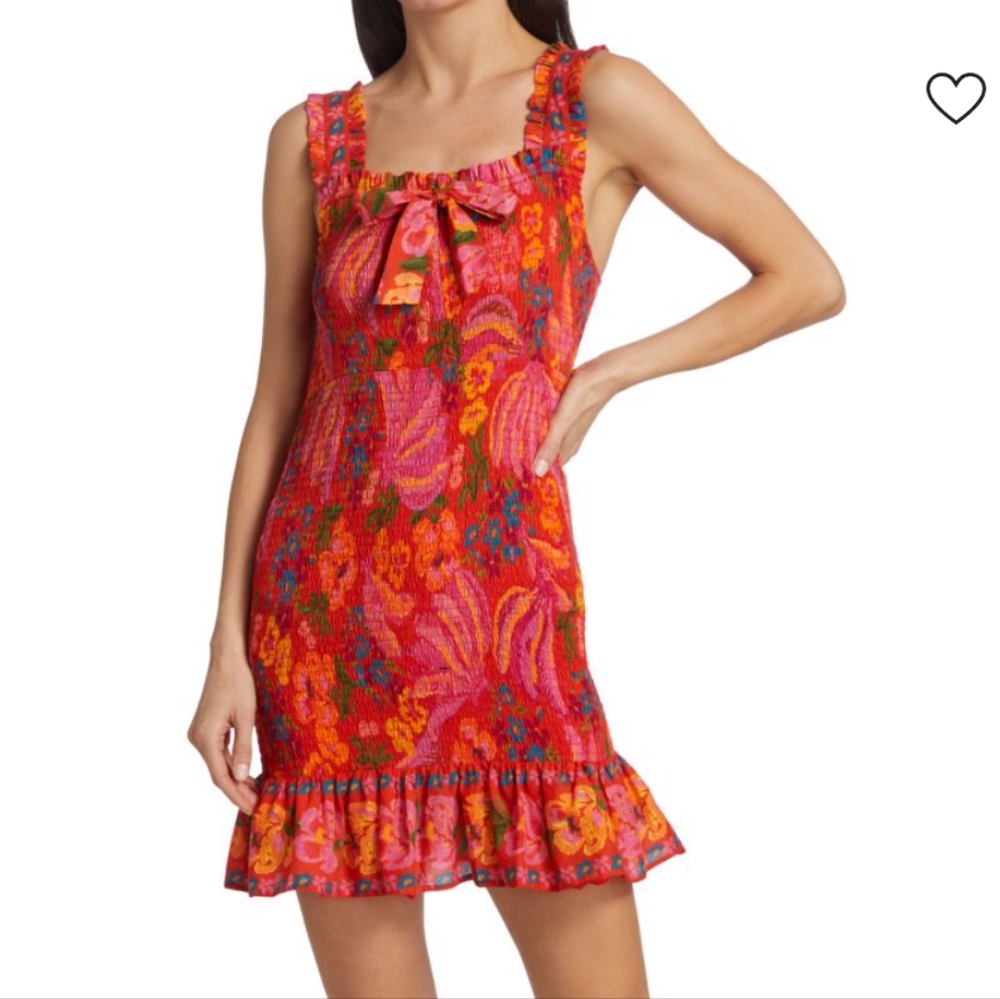 Farm Rio Red Spring Bananas Dress, Sz S, Excellent Condition